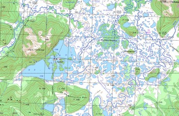 Топографическая карта системы Бусанских озёр