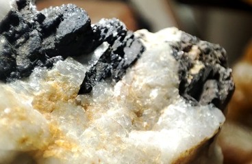 Вольфрамит в кварце с Зун-Ундурского месторождения олова и вольфрама