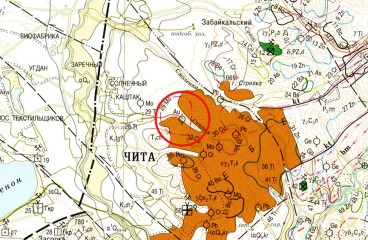Геологическая карта района Золотого ключа в Сенной пади